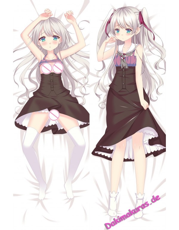 Kawaii White Haired Girl Anime Kissen Dakimakura u...