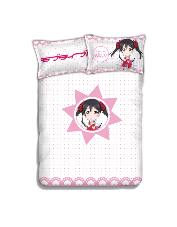 Nico Yazawa - Love Live Anime 4 Pieces Bettwäsche-Sets, Bettlaken Bettbezug mit Kissenbezüge