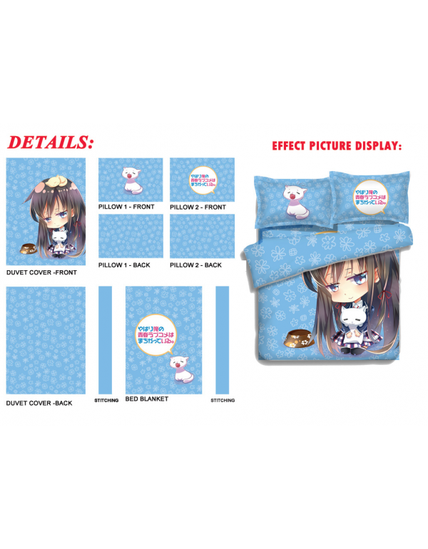 Yukino Yukinoshita - My Teen Romantic Comedy Bed Blanket Duvet Cover with Pillow Covers