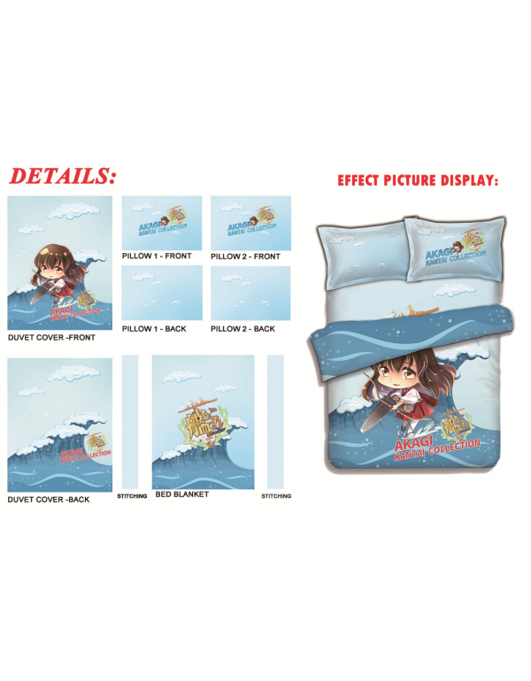 Akagi - Kantai Collection Japanese Anime Bettwäsche Duvet Cover with Pillow Covers