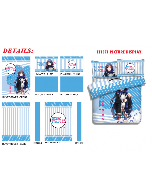 Yukino Yukinoshita - My Teen Romantic Comedy Bettwäsche-Sets, Bettbezug, Bettlaken mit Kissenbezügen