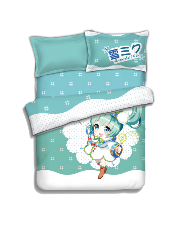 Miku Hatsune - Vocaloid Anime Bettwäsche-Sets, Bettbezug, Bettlaken mit Kissenbezügen