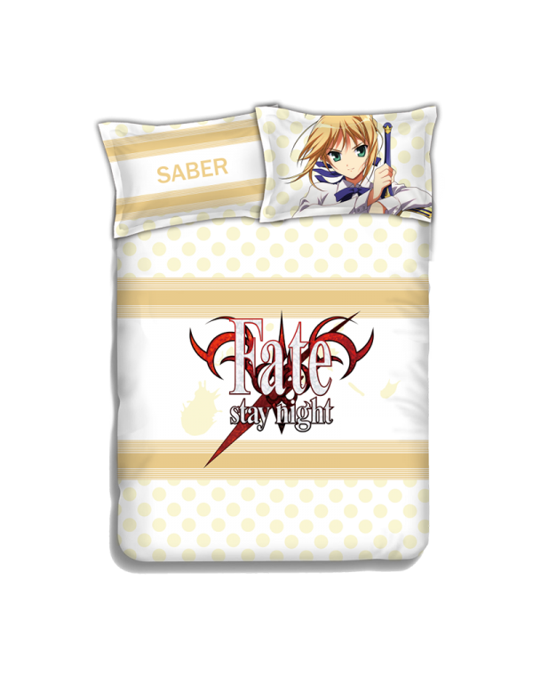 Fate stay night saber Anime Bettwäsche-Sets, Bettbezug, Bettlaken mit Kissenbezügen