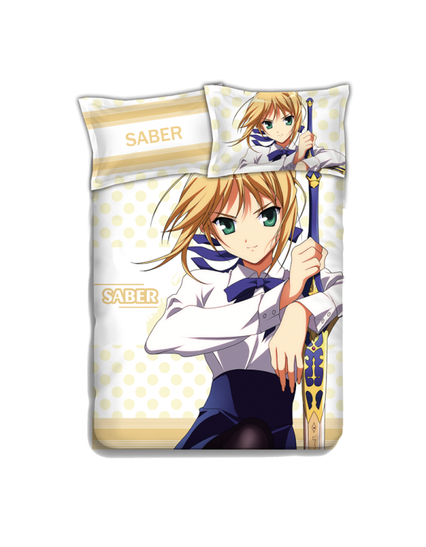 Fate stay night saber Anime Bettwäsche-Sets, Bettbezug, Bettlaken mit Kissenbezügen