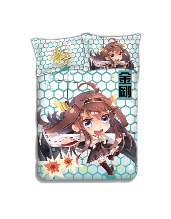 Kongou - Kantai Collection Anime 4 Pieces Bettwäsche-Sets, Bettlaken Bettbezug mit Kissenbezüge