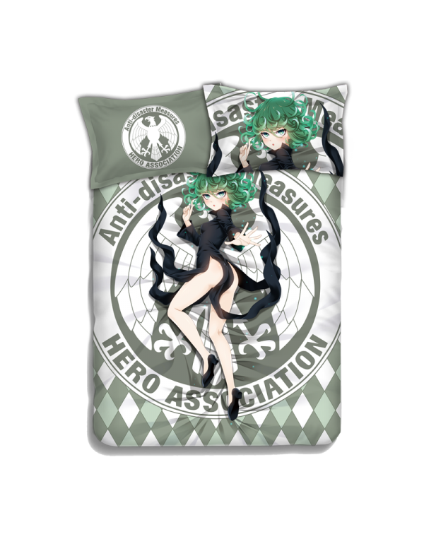 Tornado of Terror Tatsumaki - One Punch Man Bettwäsche-Sets, Bettbezug, Bettlaken mit Kissenbezügen