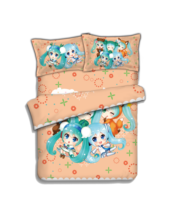 Miku Hatsune - Vocaloid Japanese Anime Bettlaken Bettbezug mit Kissenbezüge