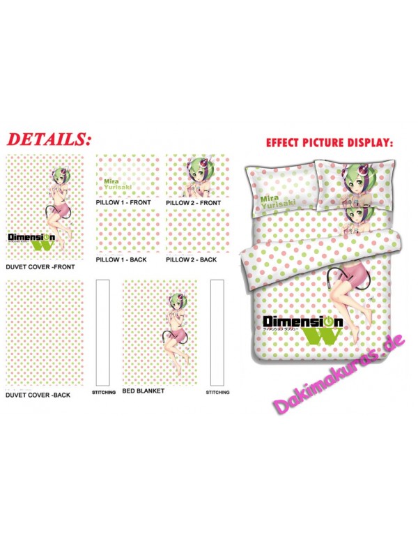 Yurisaki Mira - Dimension W Bettwäsche-Sets, Bettbezug, Bettlaken mit Kissenbezügen