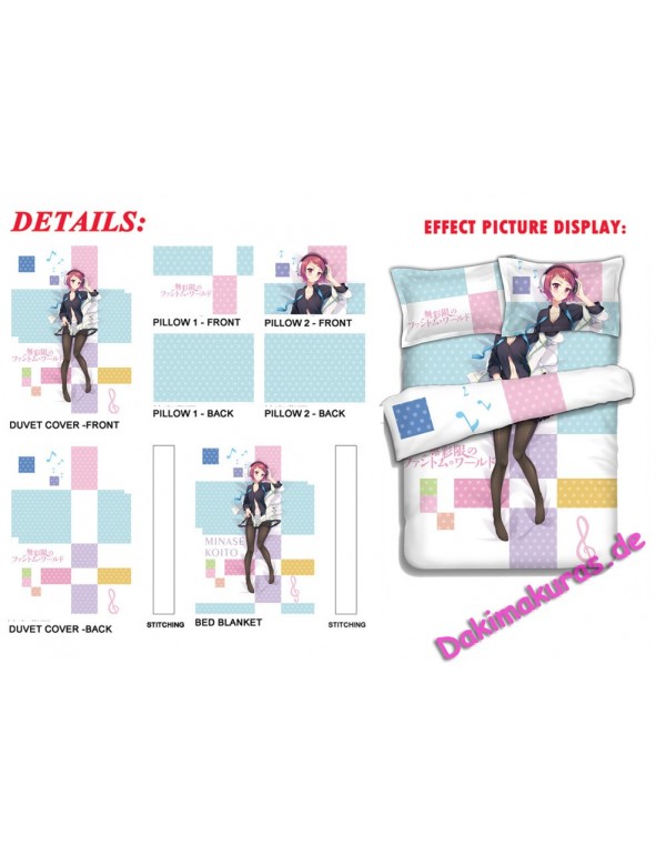 MINASE Koito - Myriad Colors Phantom World 4 Pieces Bettwäsche-Sets, Bettlaken Bettbezug mit Kissenbezüge