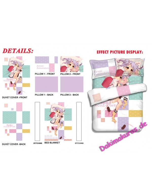 KUMAMAKURA Kurumi- Myriad Colors Phantom World Bed Sheet Duvet Cover with Pillow Covers
