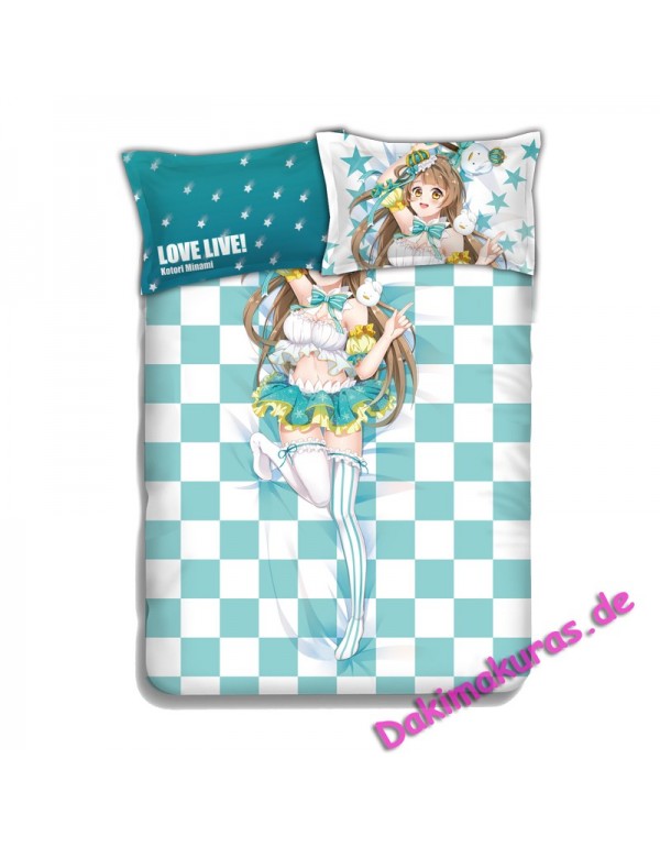 Kotori Minami-Lovelive Anime 4 Pieces Bettwäsche-Sets, Bettlaken Bettbezug mit Kissenbezüge