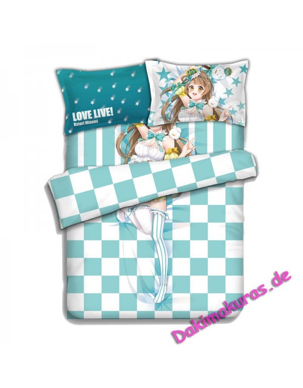 Kotori Minami-Lovelive Anime 4 Pieces Bettwäsche-Sets, Bettlaken Bettbezug mit Kissenbezüge