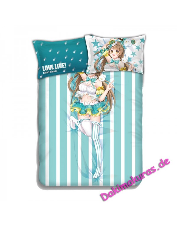 Kotori Minami-Lovelive Anime 4 Pieces Bettwäsche-Sets, Bettlaken Bettbezug mit Kissenbezüge