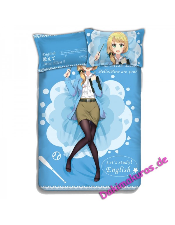 Ellen Baker Japanese Anime Bettlaken Bettbezug mit Kissenbezüge