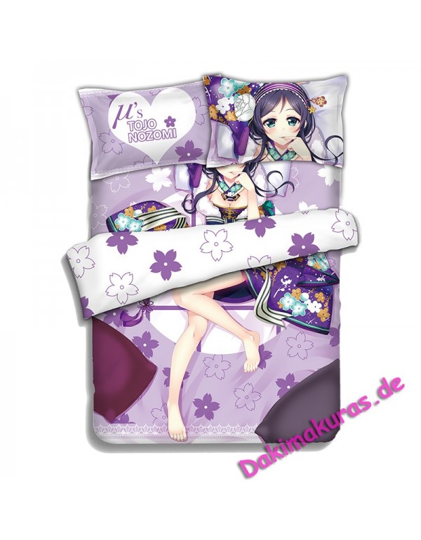 Toujou Nozomi - Love Live Anime Bettwäsche-Sets, Bettbezug, Bettlaken mit Kissenbezügen