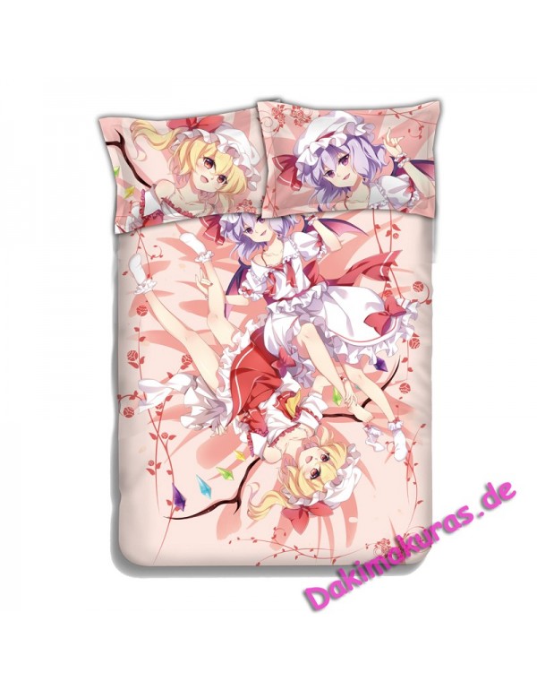 Flandre Scarlet Remilia Scarlet-Touhou Project Anime 4 Pieces Bedding Sets,Bed Sheet Duvet Cover