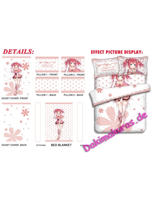 RUBY MOON-Card Captor Anime Bettwäsche-Sets, Bettbezug, Bettlaken mit Kissenbezügen