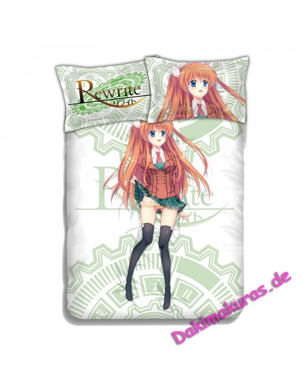 Ohtori Chihaya -Rewrite Anime 4 Pieces Bettwäsche-Sets, Bettlaken Bettbezug mit Kissenbezüge