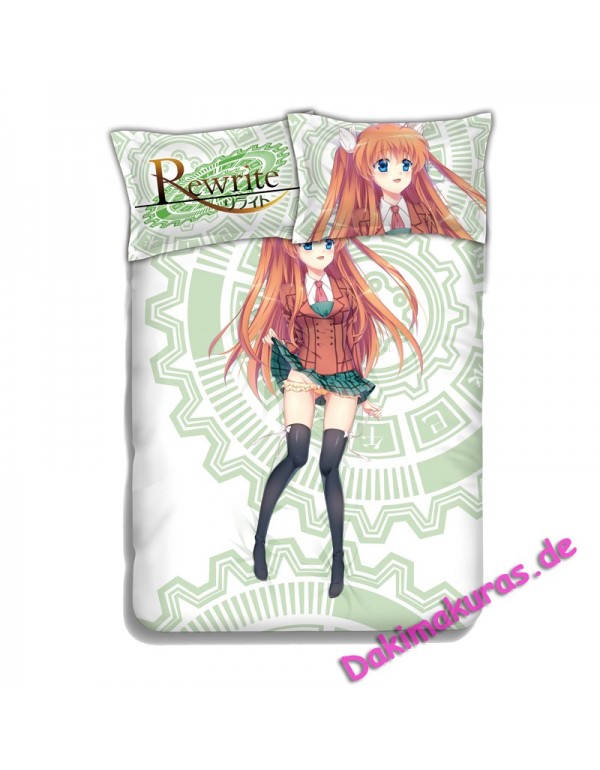 Ohtori Chihaya -Rewrite Anime 4 Pieces Bettwäsche-Sets, Bettlaken Bettbezug mit Kissenbezüge