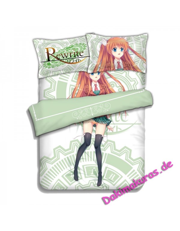 Ohtori Chihaya -Rewrite Anime 4 Pieces Bettwäsche-Sets, Bettlaken Bettbezug mit Kissenbezüge