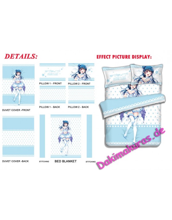 Tsushima Yoshiko-LoveLive Sunshine Anime Bettwäsche Duvet Cover with Pillow Covers