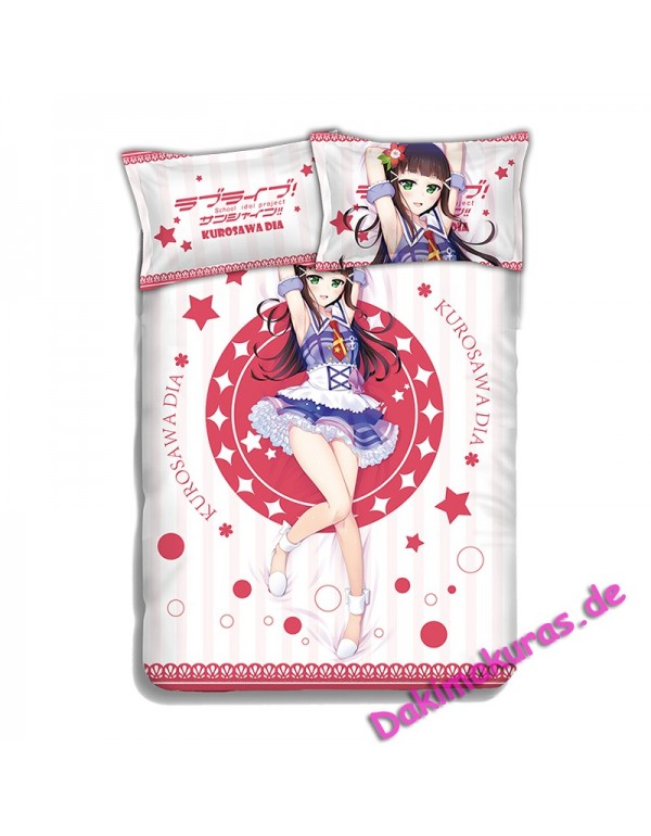 Kurosawa Dia-LoveLive Sunshine Bettwäsche-Sets, Bettbezug, Bettlaken mit Kissenbezügen