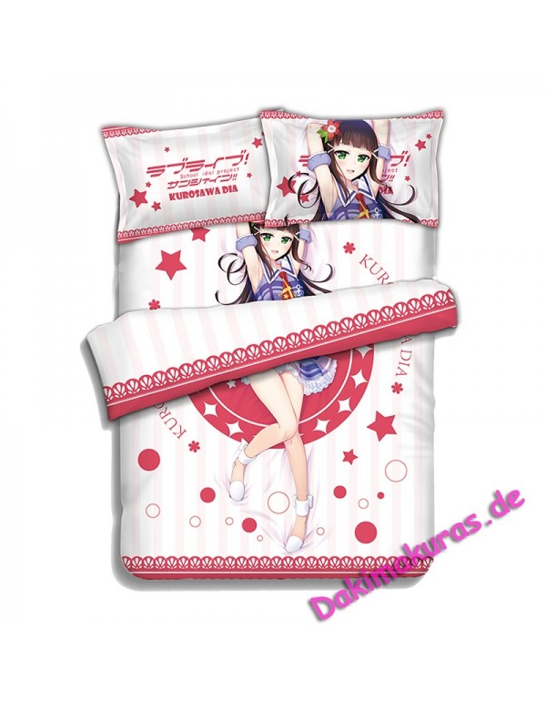 Kurosawa Dia-LoveLive Sunshine Bettwäsche-Sets, Bettbezug, Bettlaken mit Kissenbezügen