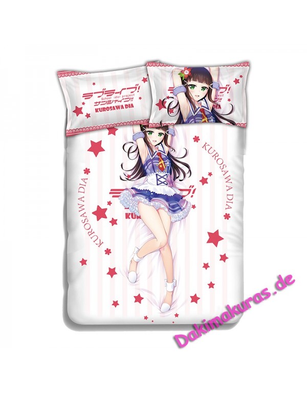 Kurosawa Dia-LoveLive Sunshine Bettwäsche-Sets, Bettbezug, Bettlaken mit Kissenbezügen