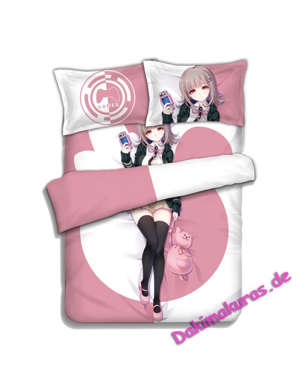 Nanami ChiaKi Anime 4 Pieces Bettwäsche-Sets, Bettlaken Bettbezug mit Kissenbezüge