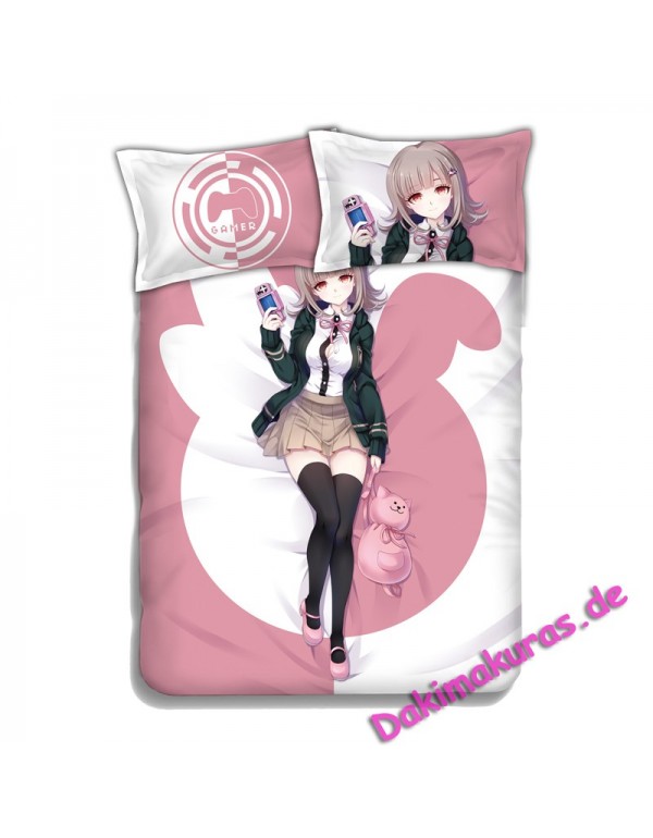 Nanami ChiaKi Anime 4 Pieces Bettwäsche-Sets, Bettlaken Bettbezug mit Kissenbezüge