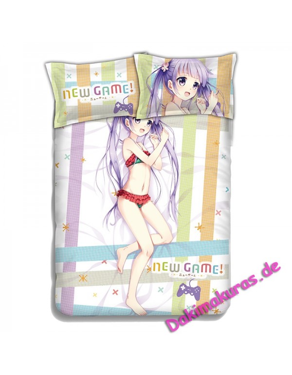 SUZUKAZE AOBA-NEW GAME Japanese Anime Bettwäsche Duvet Cover with Pillow Covers