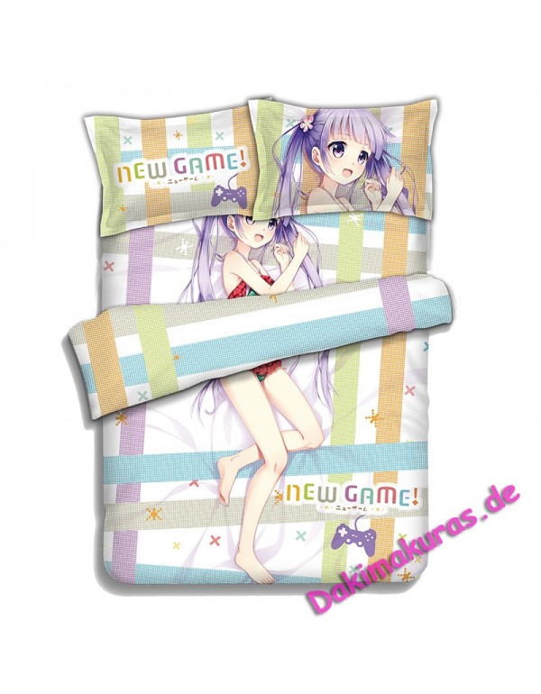 SUZUKAZE AOBA-NEW GAME Japanese Anime Bettwäsche Duvet Cover with Pillow Covers