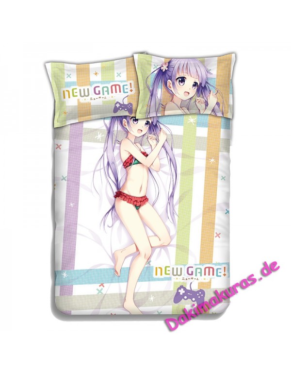 SUZUKAZE AOBA-NEW GAME Japanese Anime Bettwäsche Duvet Cover with Pillow Covers