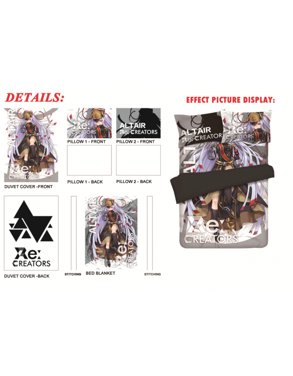 Altair - Re Creators Japanese Anime Bettwäsche Duvet Cover with Pillow Covers