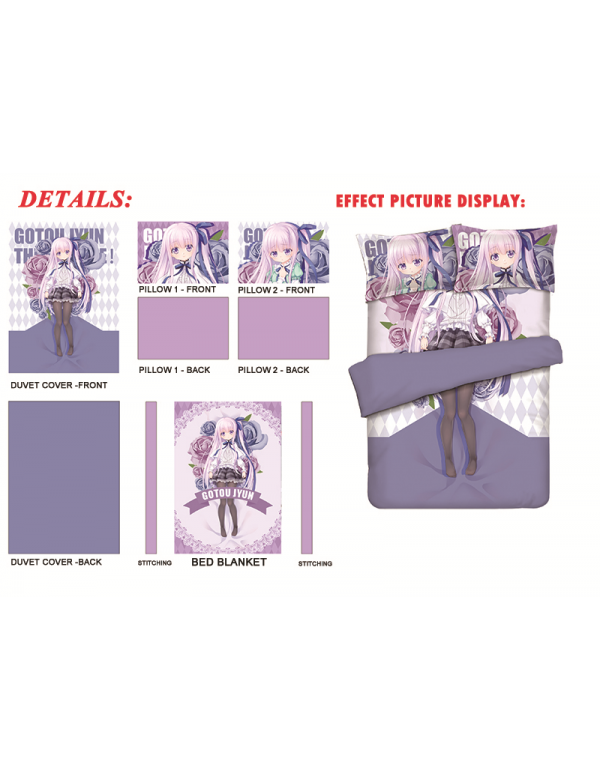 Gotou Jun -Tenshi no 3P Japanese Anime Bettwäsche Duvet Cover with Pillow Covers