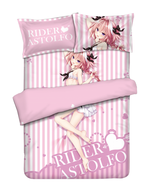 Astolfo - Fate pink Anime Bettlaken Bettbezug mit Kissenbezüge