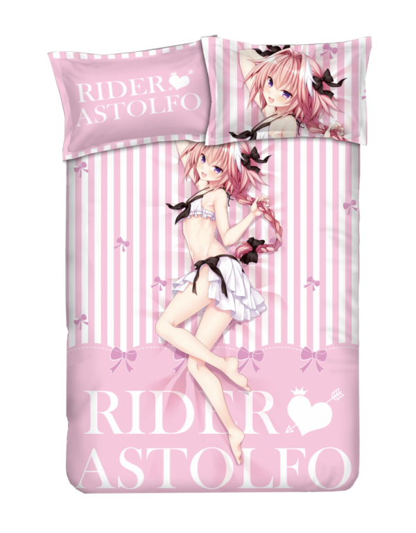 Astolfo - Fate pink Anime Bettlaken Bettbezug mit Kissenbezüge