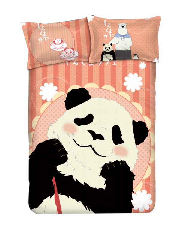 Panda - Shirokuma Cafe-Anime 4 Pieces Bettwäsche-Sets, Bettlaken Bettbezug mit Kissenbezüge