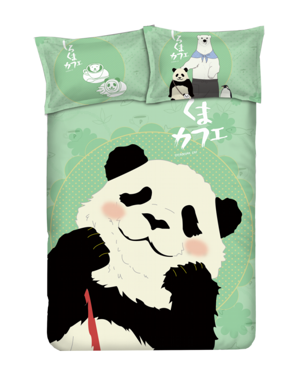 Panda - Shirokuma CafeGreen Anime Bettlaken Bettbezug mit Kissenbezüge