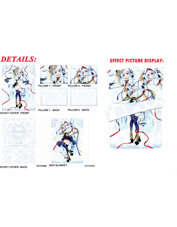 MIKU - VOCALOID Japanese Anime Bettwäsche Duvet Cover with Pillow Covers
