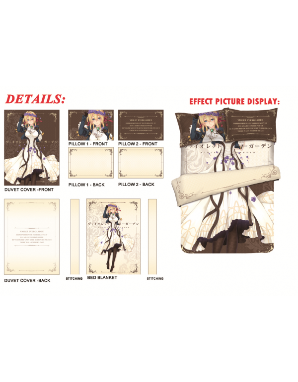 Violet Evergarden Japanese Anime Bettlaken Bettbezug mit Kissenbezüge