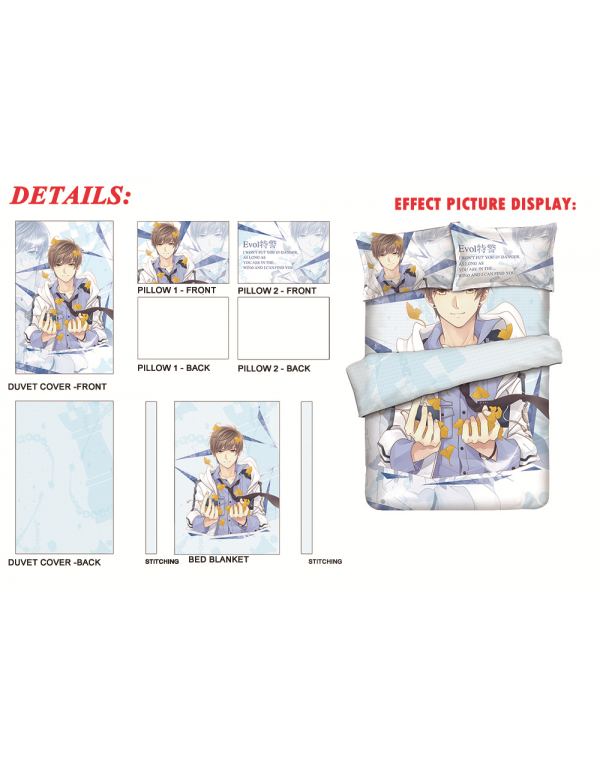 Bai qi Japanese Anime Bettlaken Bettbezug mit Kissenbezüge