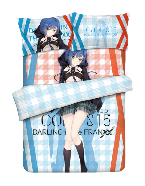 Ichigo-DARLING in the FRANXX Anime Bettwäsche-Sets, Bettbezug, Bettlaken mit Kissenbezügen