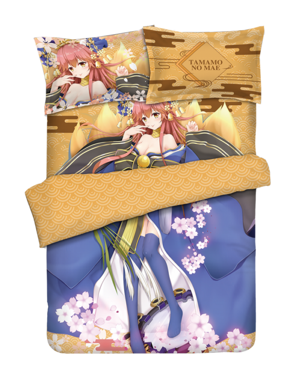 Tamamo no Mae - Fate Anime 4 Pieces Bettwäsche-Sets, Bettlaken Bettbezug mit Kissenbezüge