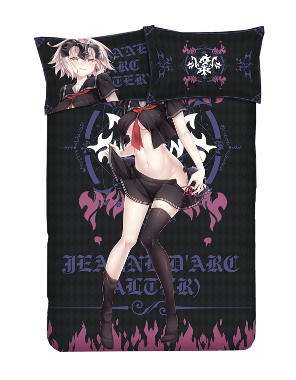 Jeanne d'Arc-Fate Grand order Anime 4 Pieces Bettwäsche-Sets, Bettlaken Bettbezug mit Kissenbezüge