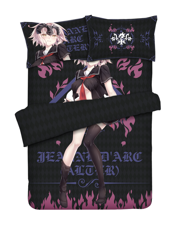 Jeanne d'Arc-Fate Grand order Anime 4 Pieces Bettwäsche-Sets, Bettlaken Bettbezug mit Kissenbezüge