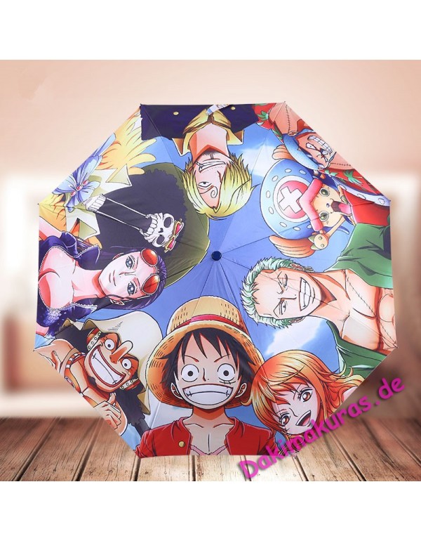 ONE PIECE Waterproof Anti-UV Never Fade Foldable Anime Regenschirm