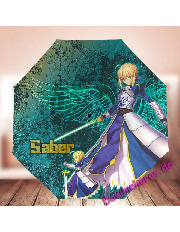 Saber Fate Waterproof Anti-UV Never Fade Foldable Anime Regenschirm