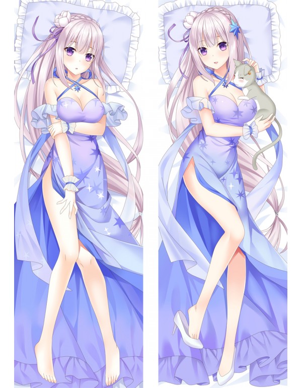 ReZero Emilia Anime Dakimakura japanische Körper Kissenbezug