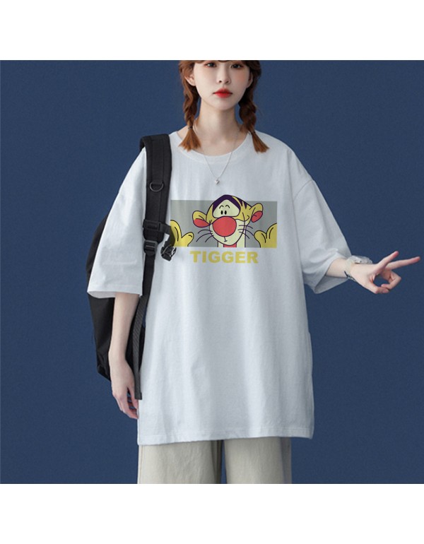 My Friends Tigger White Kurzarm-T-Shirts für Damen und Herren, modisch bedruckte japanische Luxus-Tops